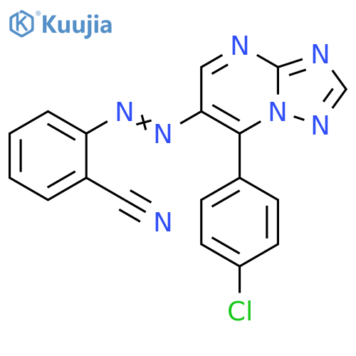 Benzonitrile,2-[[7-(4-chlorophenyl)[1,2,4]triazolo[1,5-a]pyrimidin-6-yl]azo]- structure
