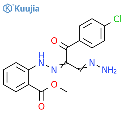 Benzoic acid, 2-[2-[2-(4-chlorophenyl)-1-(hydrazinylidenemethyl)-2-oxoethylidene]hydrazinyl]-, methyl ester structure
