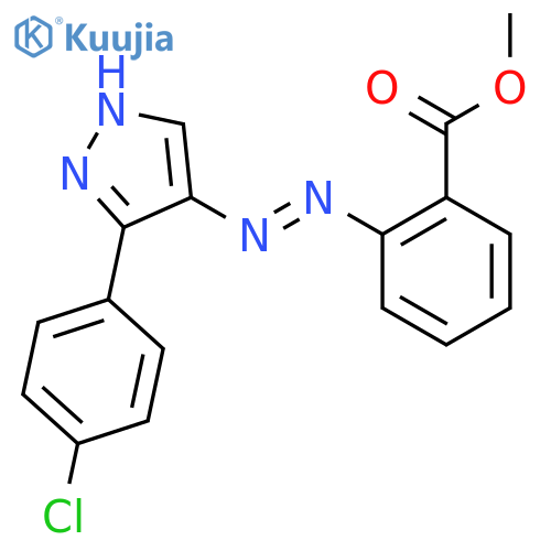 Benzoic acid, 2-[[3-(4-chlorophenyl)-1H-pyrazol-4-yl]azo]-, methyl ester structure