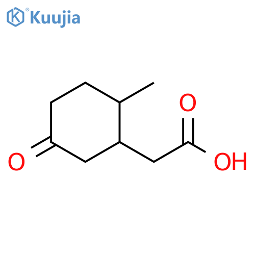 Cyclohexaneacetic acid, 2-methyl-5-oxo- structure