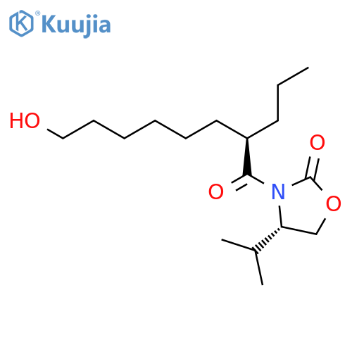 2-Oxazolidinone, 3-[(2R)-8-hydroxy-1-oxo-2-propyloctyl]-4-(1-methylethyl)-, (4S)- structure