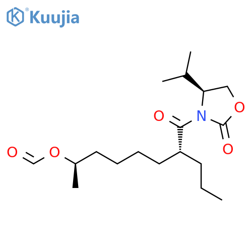 2-Oxazolidinone,3-[(2R,7R)-7-(formyloxy)-1-oxo-2-propyloctyl]-4-(1-methylethyl)-, (4S)- structure