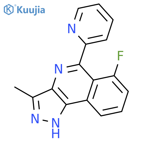 1H-Pyrazolo[4,3-c]isoquinoline, 6-fluoro-3-methyl-5-(2-pyridinyl)- structure