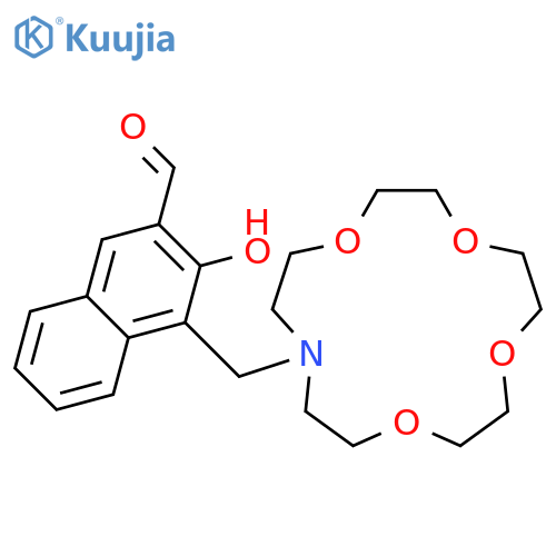 2-Naphthalenecarboxaldehyde, 3-hydroxy-4-(1,4,7,10-tetraoxa-13-azacyclopentadec-13-ylmethyl)- structure