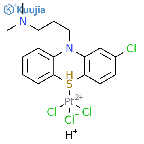 Platinate(1-), trichloro(2-chloro-N,N-dimethyl-10H-phenothiazine-10-propanamine-S5)-, hydrogen, (SP-4-2)- (9CI) structure