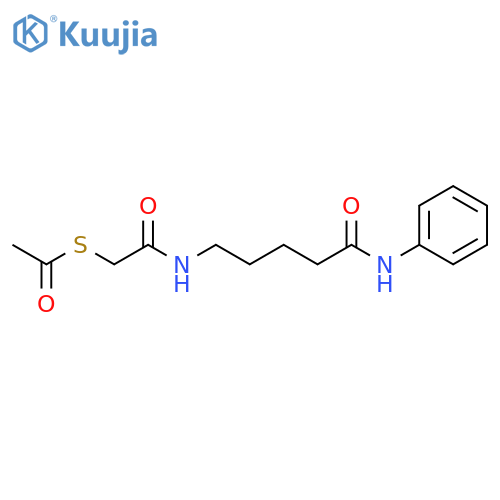 Ethanethioic acid,S-[2-oxo-2-[[5-oxo-5-(phenylamino)pentyl]amino]ethyl] ester structure