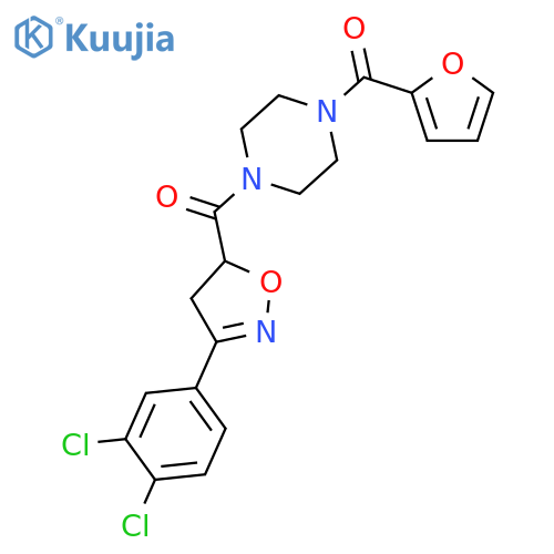 <br>1-{[3-(3,4-dichlorophenyl)-4,5-dihydro-5-isoxazolyl]carbonyl}-4-(2-furoyl)p iperazine structure