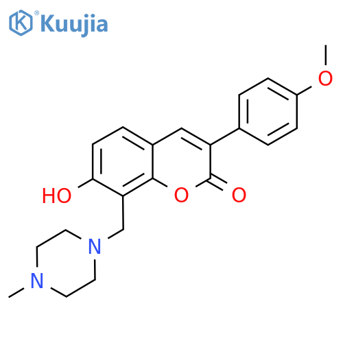 7-hydroxy-3-(4-methoxyphenyl)-8-(4-methylpiperazin-1-yl)methyl-2H-chromen-2-one structure