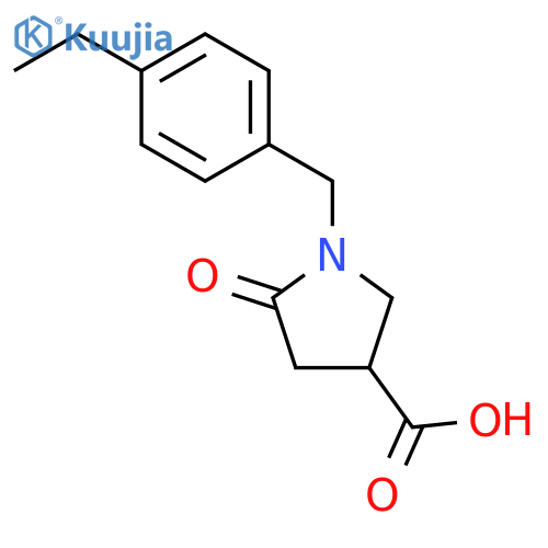 1-(4-ethylphenyl)methyl-5-oxopyrrolidine-3-carboxylic acid structure