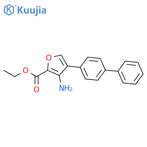 2-Furancarboxylic acid, 3-amino-4-[1,1'-biphenyl]-4-yl-, ethyl ester structure