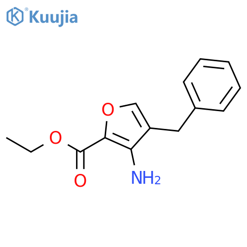 2-Furancarboxylic acid, 3-amino-4-(phenylmethyl)-, ethyl ester structure