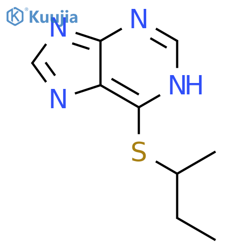 1H-Purine, 6-((1-methylpropyl)thio)- structure