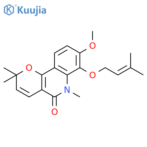 8-methoxy-2,2,6-trimethyl-7-[(3-methylbut-2-en-1-yl)oxy]-2,6-dihydro-5H-pyrano[3,2-c]quinolin-5-one structure