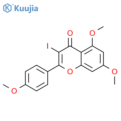 4H-1-BENZOPYRAN-4-ONE, 3-IODO-5,7-DIMETHOXY-2-(4-METHOXYPHENYL)- structure