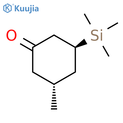 CYCLOHEXANONE, 3-METHYL-5-(TRIMETHYLSILYL)-, TRANS- structure