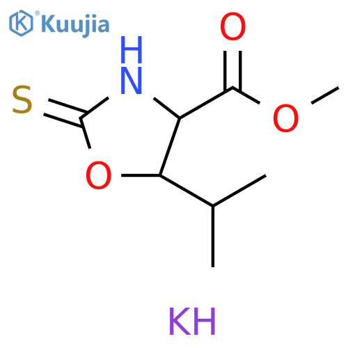 4-Oxazolidinecarboxylic acid, 5-(1-methylethyl)-2-thioxo-, methyl ester, potassium salt (1:1) structure