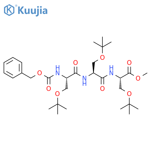 L-Serine,O-(1,1-dimethylethyl)-N-[O-(1,1-dimethylethyl)-N-[O-(1,1-dimethylethyl)-N-[(phenylmethoxy)carbonyl]-L-seryl]-L-seryl]-, methyl ester structure