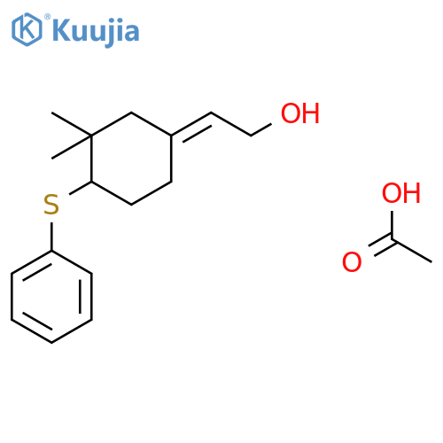 Ethanol, 2-[3,3-dimethyl-4-(phenylthio)cyclohexylidene]-, acetate, (E)- structure