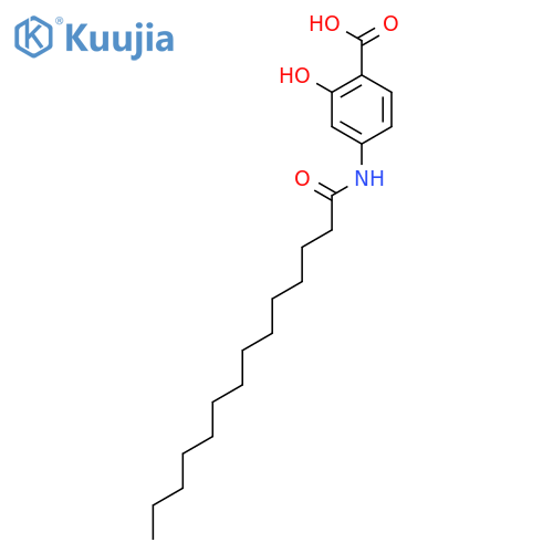 Benzoic acid, 2-hydroxy-4-[(1-oxotetradecyl)amino]- structure