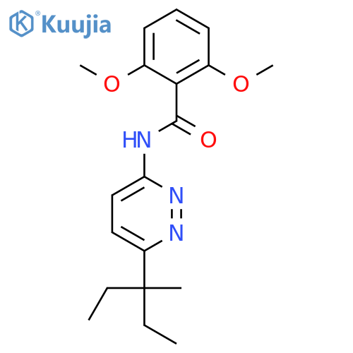 2,6-dimethoxy-N-[6-(3-methylpentan-3-yl)pyridazin-3-yl]benzamide structure
