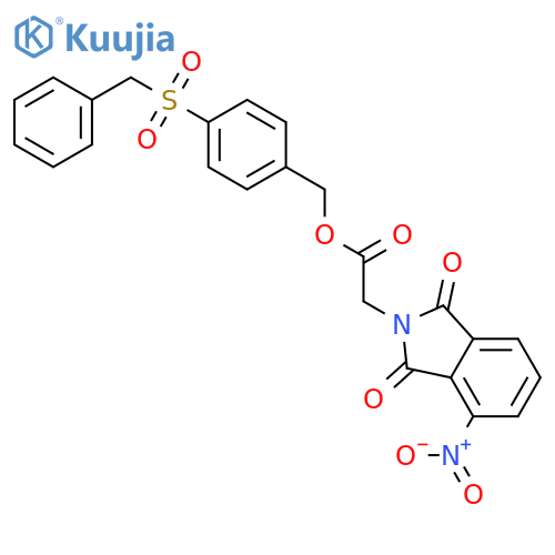 <br>(4-Nitro-1,3-dioxo-1,3-dihydro-isoindol-2-yl)-acetic acid 4-phenylmethanesu lfonyl-benzyl ester structure