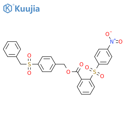 <br>2-(4-Nitro-benzenesulfonyl)-benzoic acid 4-phenylmethanesulfonyl-benzyl est er structure