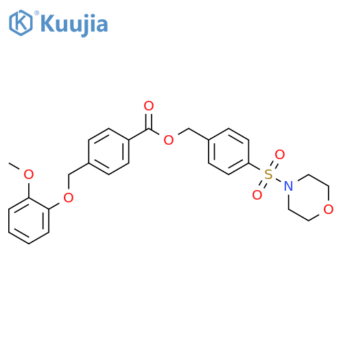 <br>4-(2-Methoxy-phenoxymethyl)-benzoic acid 4-(morpholine-4-sulfonyl)-benzyl e ster structure