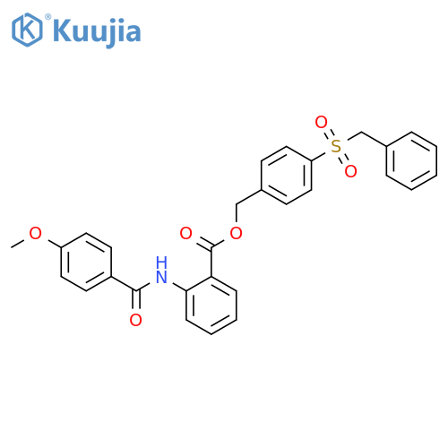 <br>2-(4-Methoxy-benzoylamino)-benzoic acid 4-phenylmethanesulfonyl-benzyl este r structure