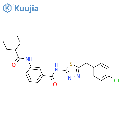 <br>N-[5-(4-Chloro-benzyl)-[1,3,4]thiadiazol-2-yl]-3-(2-ethyl-butyrylamino)-ben zamide structure