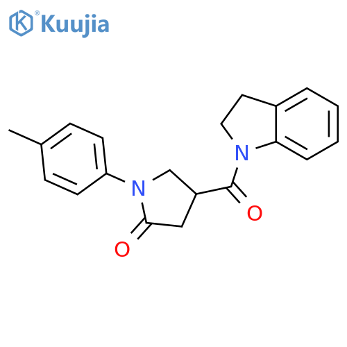 4-(2,3-dihydro-1H-indol-1-ylcarbonyl)-1-(4-methylphenyl)-2-pyrrolidinone structure