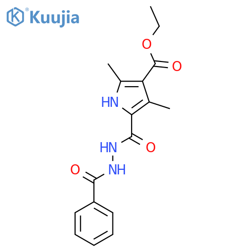 ethyl 2,4-dimethyl-5-(phenylformohydrazido)carbonyl-1H-pyrrole-3-carboxylate structure