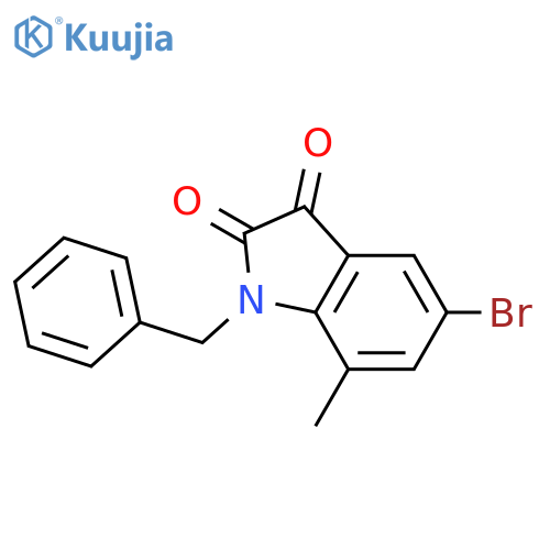 1-benzyl-5-bromo-7-methyl-2,3-dihydro-1H-indole-2,3-dione structure