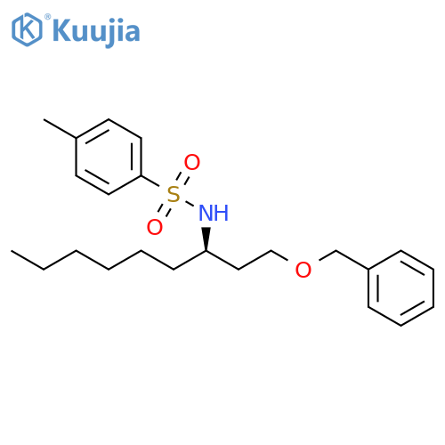 Benzenesulfonamide, 4-methyl-N-[(1R)-1-[2-(phenylmethoxy)ethyl]heptyl]- structure