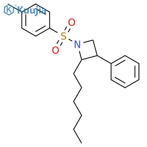Azetidine, 2-hexyl-1-[(4-methylphenyl)sulfonyl]-3-phenyl-, (2S,3R)- structure