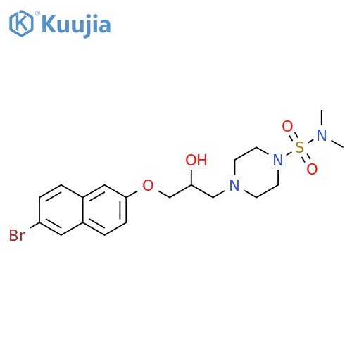 4-{3-(6-bromonaphthalen-2-yl)oxy-2-hydroxypropyl}-N,N-dimethylpiperazine-1-sulfonamide structure