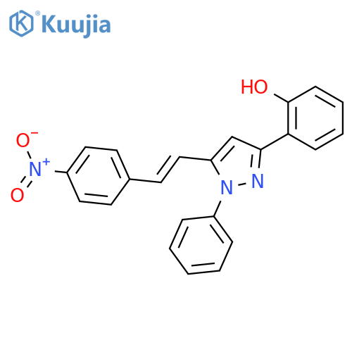 Phenol, 2-[5-[(1E)-2-(4-nitrophenyl)ethenyl]-1-phenyl-1H-pyrazol-3-yl]- structure