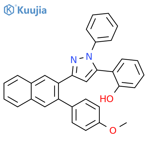 Phenol,2-[3-[3-(4-methoxyphenyl)-2-naphthalenyl]-1-phenyl-1H-pyrazol-5-yl]- structure