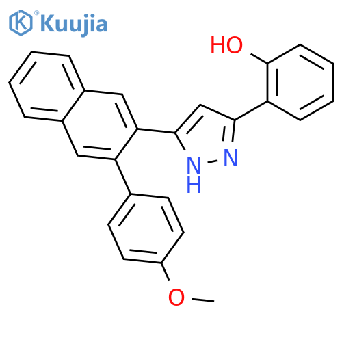 Phenol, 2-[5-[3-(4-methoxyphenyl)-2-naphthalenyl]-1H-pyrazol-3-yl]- structure
