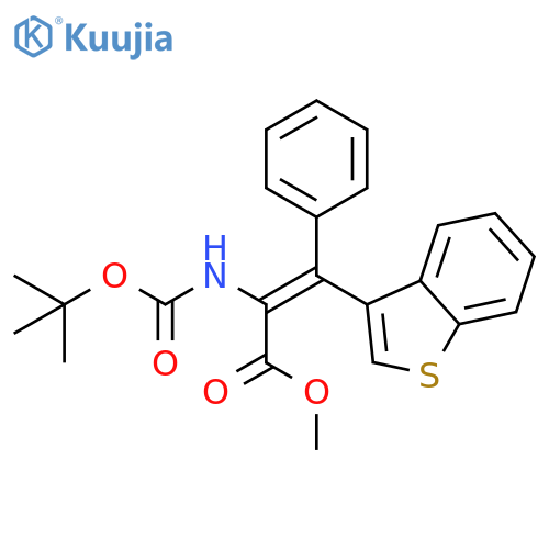 2-Propenoic acid, 3-benzo[b]thien-3-yl-2-[[(1,1-dimethylethoxy)carbonyl]amino]-3-phenyl-, methyl ester, (2E)- structure