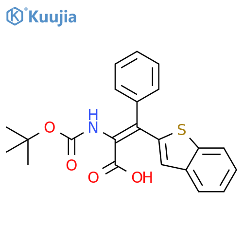 2-Propenoic acid, 3-benzo[b]thien-2-yl-2-[[(1,1-dimethylethoxy)carbonyl]amino]-3-phenyl-, (2E)- structure