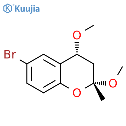 2H-1-Benzopyran, 6-bromo-3,4-dihydro-2,4-dimethoxy-2-methyl-, (2R,4R)-rel- structure
