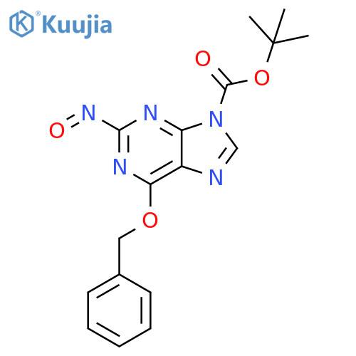 9H-Purine-9-carboxylic acid, 2-nitroso-6-(phenylmethoxy)-, 1,1-dimethylethyl ester structure
