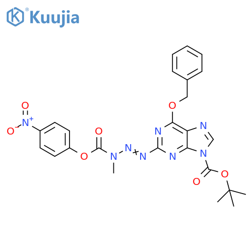9H-Purine-9-carboxylic acid,2-[3-methyl-3-[(4-nitrophenoxy)carbonyl]-1-triazenyl]-6-(phenylmethoxy)-,1,1-dimethylethyl ester structure