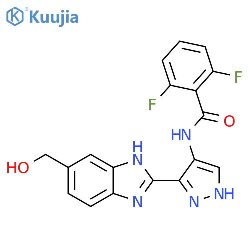Benzamide, 2,6-difluoro-N-[3-[6-(hydroxymethyl)-1H-benzimidazol-2-yl]-1H-pyrazol-4-yl]- structure