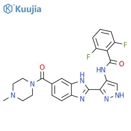 Benzamide,2,6-difluoro-N-[3-[5-[(4-methyl-1-piperazinyl)carbonyl]-1H-benzimidazol-2-yl]-1H-pyrazol-4-yl]- structure