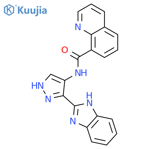8-Quinolinecarboxamide, N-[3-(1H-benzimidazol-2-yl)-1H-pyrazol-4-yl]- structure