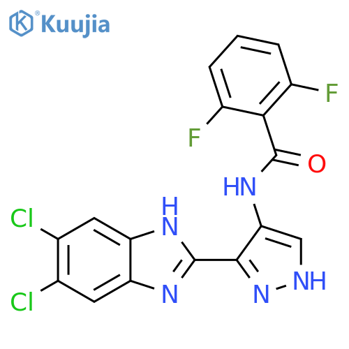 Benzamide,N-[3-(5,6-dichloro-1H-benzimidazol-2-yl)-1H-pyrazol-4-yl]-2,6-difluoro- structure