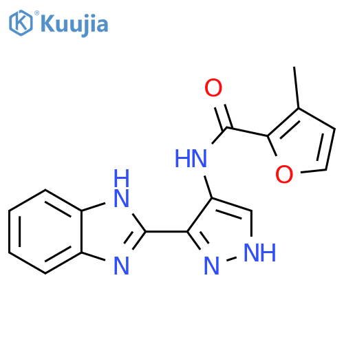 2-Furancarboxamide, N-[3-(1H-benzimidazol-2-yl)-1H-pyrazol-4-yl]-3-methyl- structure