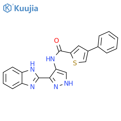 2-Thiophenecarboxamide, N-[3-(1H-benzimidazol-2-yl)-1H-pyrazol-4-yl]-4-phenyl- structure