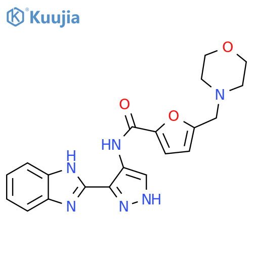 2-Furancarboxamide,N-[3-(1H-benzimidazol-2-yl)-1H-pyrazol-4-yl]-5-(4-morpholinylmethyl)- structure